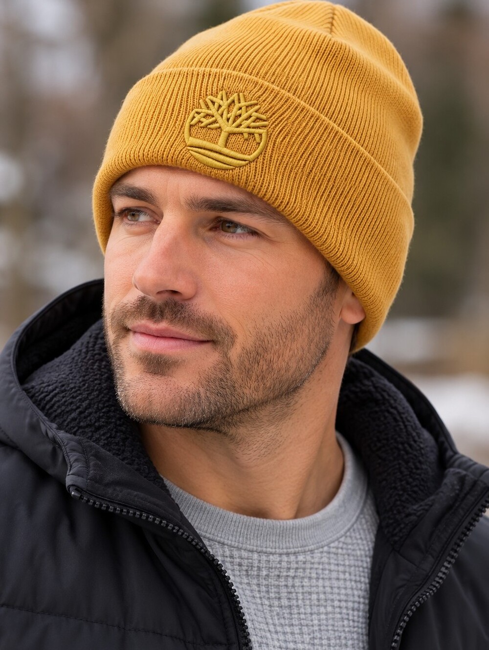 Timberland Mustard Knit Beanie